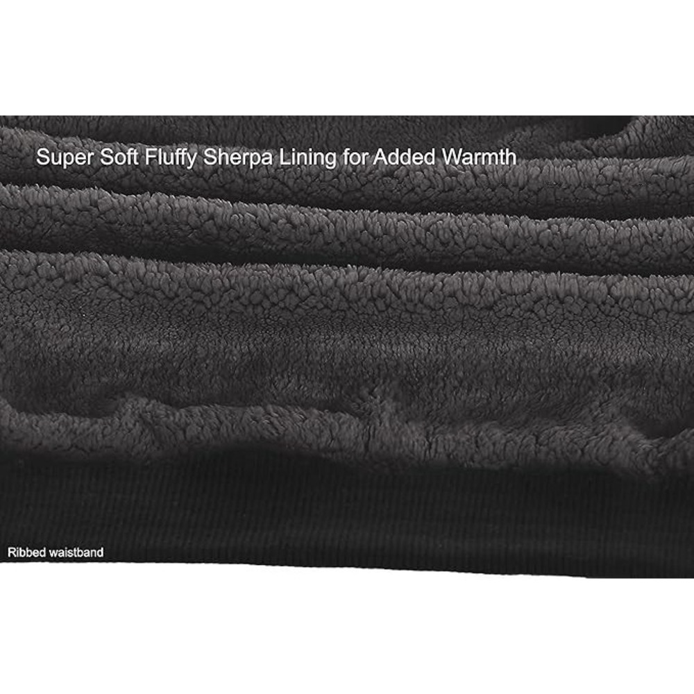 Men's Black Soft Heavyweight Sherpa Lined Fleece Hoodie Jacket (Medium) - Picture 3 of 3